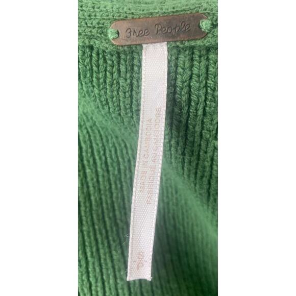 Free People Easy Street Tunic Sweater Size Small Green Knit Crewneck Oversized - Picture 3 of 9